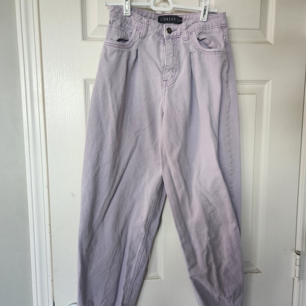 purple baggy pants